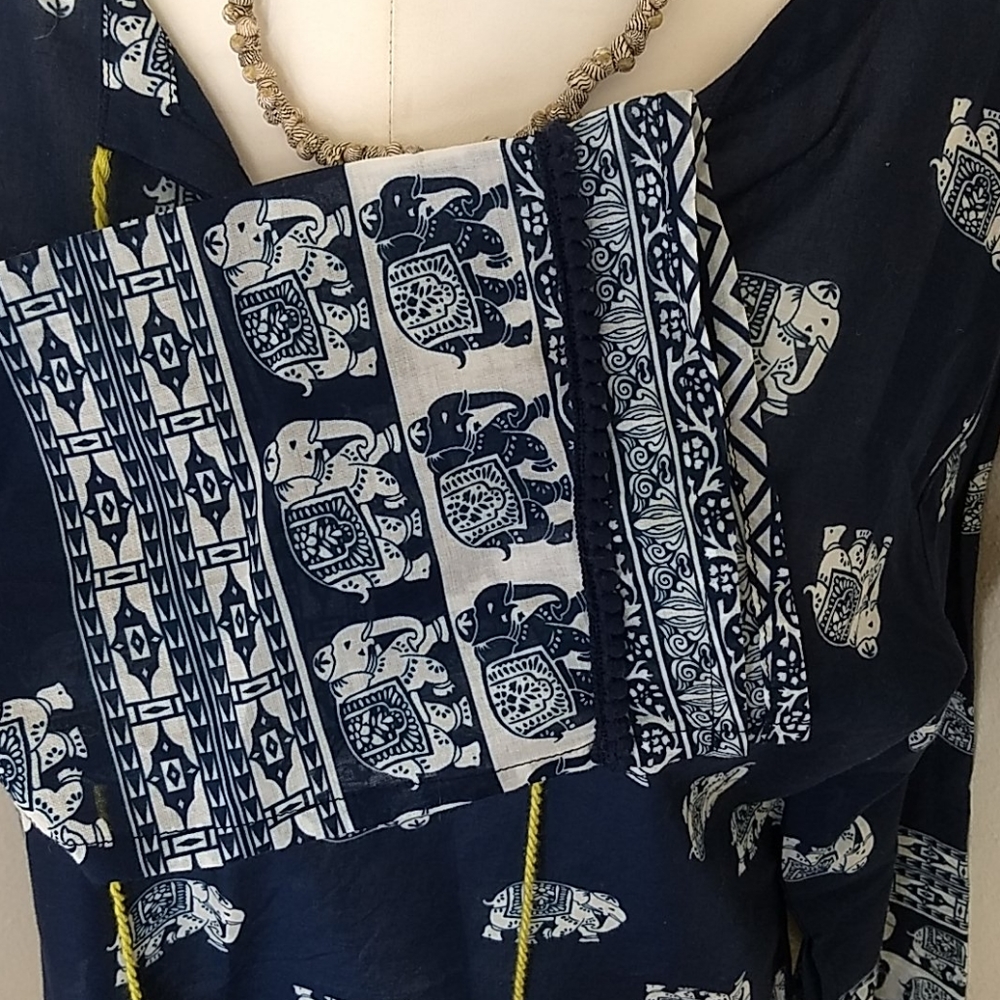 COPY - French Curve Navy Elephant Tunic - Picture 3 of 3
